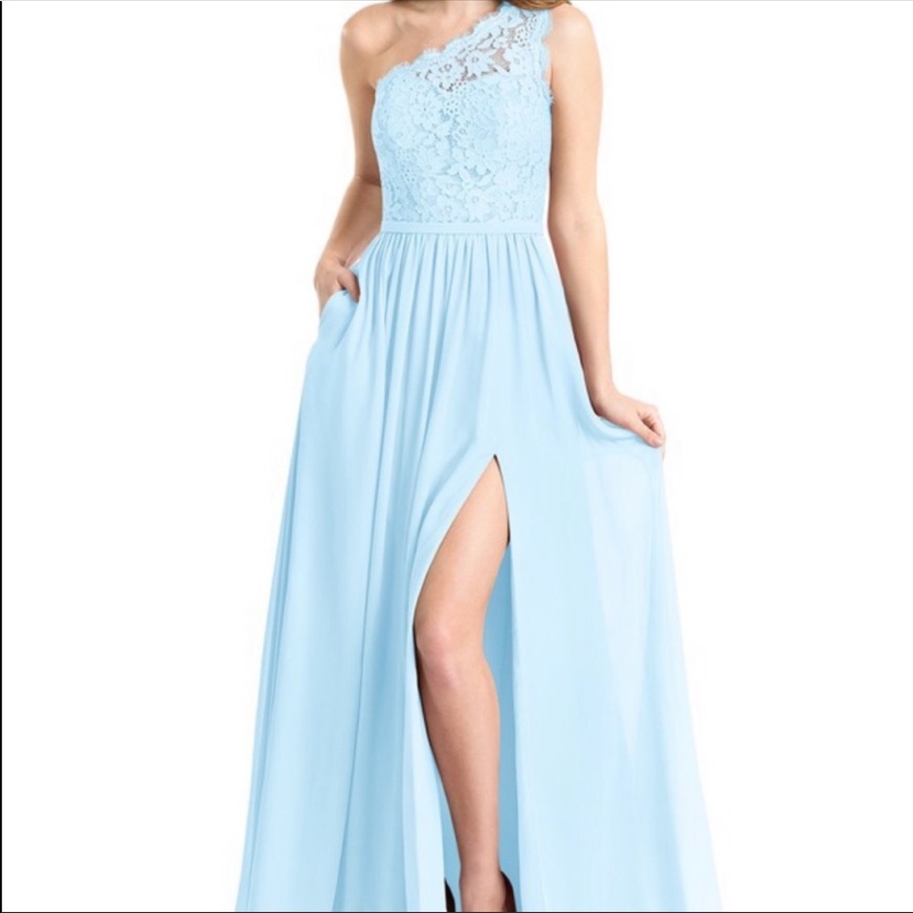 Azazie Dress Demi - Sky Blue